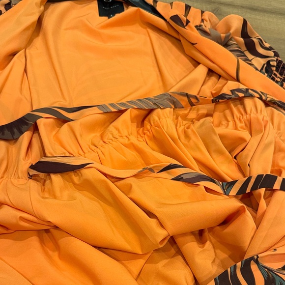 Alex Marie NWOT Tropical Orange Wrap Dress size 8 - Picture 10 of 11